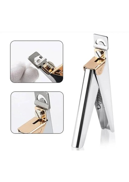 Gümüş Yapay Sahte Tırnak Giyotin Tırnak Ucu Clipper Kenar Kesici Paslanmaz Çelik Yanlış Yapay Sahte Nail Ipuçları Clipper Giyotin (Yurt Dışından) fırsatları