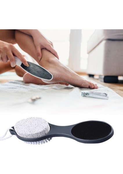 Sarı 4 In 1 Ayak Pedikür Araçları Ayak Tırnak Temizleme Fırçası Ponza Taşı Ayak Bakımı Için Çok Amaçlı Pedikür Kiti Kuru Ayaklar Islak Erkekler (Yurt Dışından)