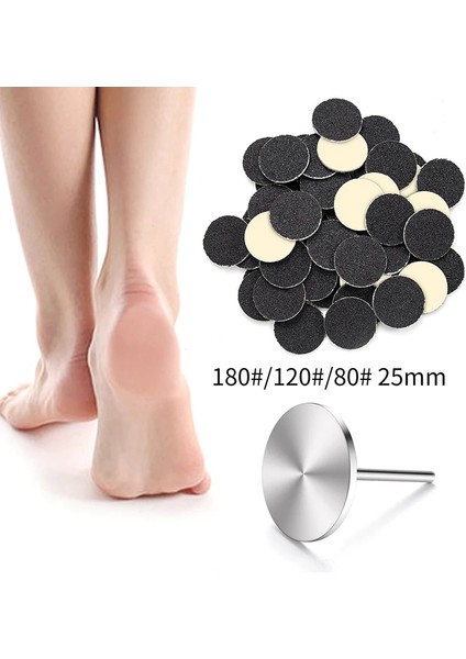 C 50 Adet 25MM Çap Ayak Törpü Ayak Dosya Mandrel Ayak Zımpara Kağıdı Pedikür Cilalı Zımpara Halkası Pedikür Araçları (Yurt Dışından)