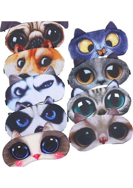 09 3D Cutecat Uyku Maskesi Doğal Uyku Göz Maskesi Siperliği Kapak Gölge Göz Bandı Kadın Erkek Yumuşak Taşınabilir Körü Körüne Seyahat Eyepatch (Yurt Dışından) modelleri