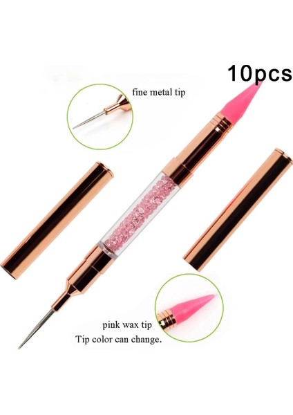 10 Adet Lootaan 10 Adet Göz Kamaştırıcı Çift Uçlu Tırnak Süsleyen Balmumu Kalem Değiştirilebilir Kafa Rhinestones Taşlar Seçici Mum Boya Tırnak Sanat Araçları (Yurt Dışından) fırsatları