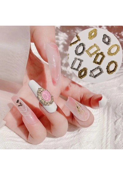 Altın 4 5 Adet/takım Tırnak Çıkartmaları Güzel Metal Yaratıcı Dıy Boyama Çerçeve Şekli Manikür Sanat Dekoru Tırnak Dekor Bayan Için (Yurt Dışından) indirimleri