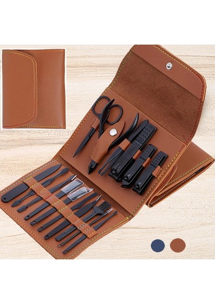 16 Adet Siyah Kahve Tırnak Makası Takım Elbise 4/12/16 Adet Tırnak Makası Tırnak Makası Katlama Çantası-Güzellik Manikür Tırnak Törpüsü Aracı (Yurt Dışından) fiyatları