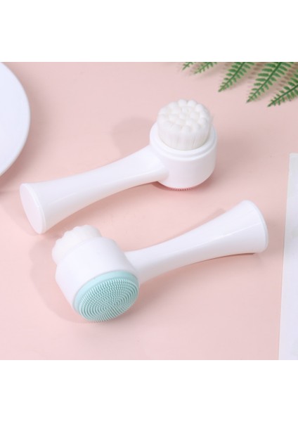 Pembe 1 Pc Silikon Çift Taraflı Yüz Fırçası Çift Taraflı Yüz Temizleyici Siyah Nokta Çıkarma Gözenek Temiz Peeling Yüz Fırçası (Yurt Dışından)