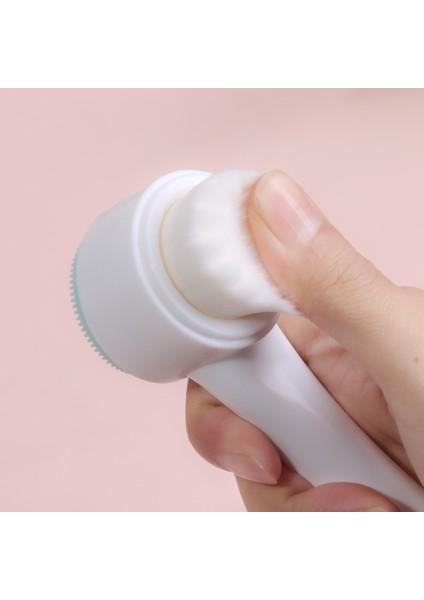Pembe 1 Pc Silikon Çift Taraflı Yüz Fırçası Çift Taraflı Yüz Temizleyici Siyah Nokta Çıkarma Gözenek Temiz Peeling Yüz Fırçası (Yurt Dışından)