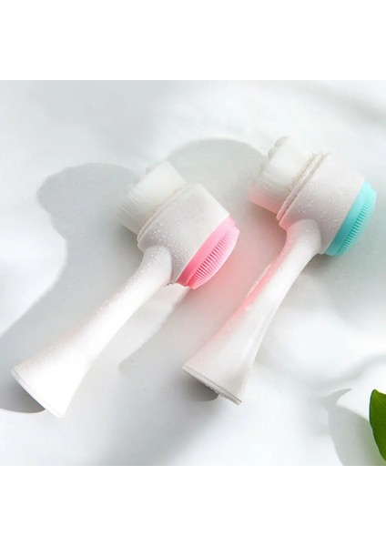 Mavi 1 Pc Çift Taraflı Silikon Yüz Temizleme Fırçası Yüz Temizleyici Siyah Nokta Remover Aracı Gözenek Temizleyici Eksfoliyator Yüz Fırçalama Fırçası (Yurt Dışından) modelleri