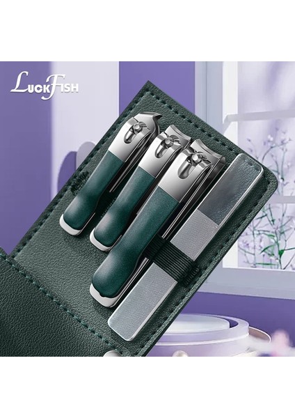 Siyah 4 Adet Yüksek Kaliteli Tırnak Dosya Tırnak Makası Clipper Manikür Pedikür Seti Kullanımı Uygun Manikür Seti Seyahat Için Sağlam (Yurt Dışından)