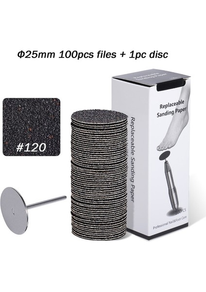 100 Adet Dosya -1 Disk Yedek Ayak Dosya Seti Zımpara Kağıdı Yün Parlatma Ayak Bakımı Törpü Disk Mili Elektrikli Tırnak Matkap Uçları Pedikür Alet Setleri (Yurt Dışından)