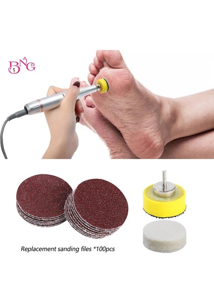 100 Adet Dosya -1 Disk Yedek Ayak Dosya Seti Zımpara Kağıdı Yün Parlatma Ayak Bakımı Törpü Disk Mili Elektrikli Tırnak Matkap Uçları Pedikür Alet Setleri (Yurt Dışından) modelleri