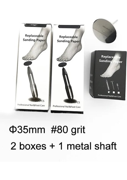 35MM G80 2 Kutu 1 Disk 15MM/25MM/35MM Paslanmaz Çelik Disk Değiştirilebilir Zımpara Kağıdı Metal Disk Tırnak Matkap Uçları Aksesuarları Ölü Cilt Pedikür Araçları (Yurt Dışından)