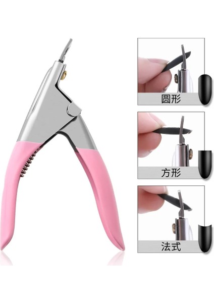 Siyah Profesyonel U Şeklinde Tırnak Makası Tırnak Sanat Clipper Yanlış Ipuçları Giyotin Kenar Kesiciler Renkli Ayak Tırnağı Makas Manikür Aracı (Yurt Dışından) fırsatları