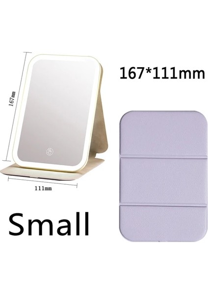 Aj Küçük Mor Taşınabilir Katlanır LED Ayna 360 Yatak Odası Tuvalet Masası Masası Seyahat Aynaları Kadın Makyaj Araçları Ayakta Vanity Miroir Işıkları ile (Yurt Dışından)