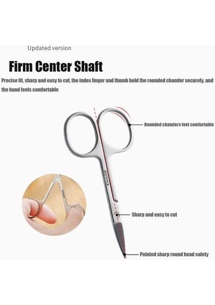 JD0255 Tırnak Kesici Paslanmaz Çelik Kaş Düzeltici Küçük Makas Profesyonel Manikür Dikiş Çivi Araçları Manikür Yağı Pedikür Için (Yurt Dışından) modelleri