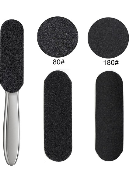 60 Adet Grit 180 1 Takım Pedikür Ayak Törpü Dosyası 80/180 Grit Zımpara Bezi Dosyalarını Değiştirin Pedikür Ayak Bakımı Sökücü Metal Saplı Paslanmaz Susturucu (Yurt Dışından)