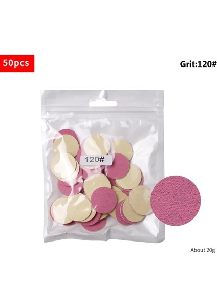 Pembe GRIT-120 50 Adet/torba Değiştirilebilir Zımpara Ayak Törpü Dosyaları Pedikür Araçları Profesyonel Malzeme Esnek Taşlama Diski Tırnak Parlatma Aracı (Yurt Dışından)