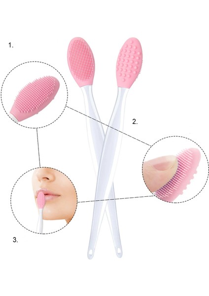 No.3 1 Adet 1/3/5 Adet Güvenli Çift Taraflı Yüz Yıkama Yüz Fırçası Yıkama Fırçaları Siyah Nokta Çıkarıcı Yumuşak Siyah Nokta Çıkarıcı Yağ Dudak Peeling Pembe (Yurt Dışından)