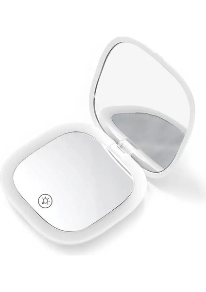 E USB Şarj Çift Taraflı LED Makyaj Aynası Işık 1x 5x Büyüteç Aynalar Vanity Taşınabilir Seyahat Kozmetik Küçük Katlanabilir Cep Z4P0 (Yurt Dışından)