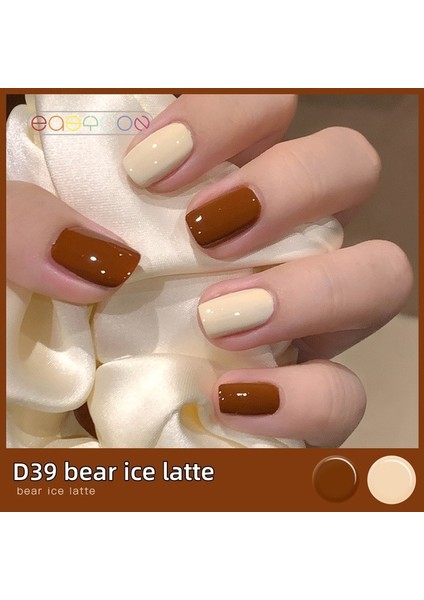 D38 Ayı Buz Latte Renkler 7 ml Tırnak Jel Lehçe Tırnak Malzemeleri Vernis Yarı Kalıcı Nail Art Manikür Kapalı Islatın LED Uv Jel Tırnak Cilaları (Yurt Dışından)