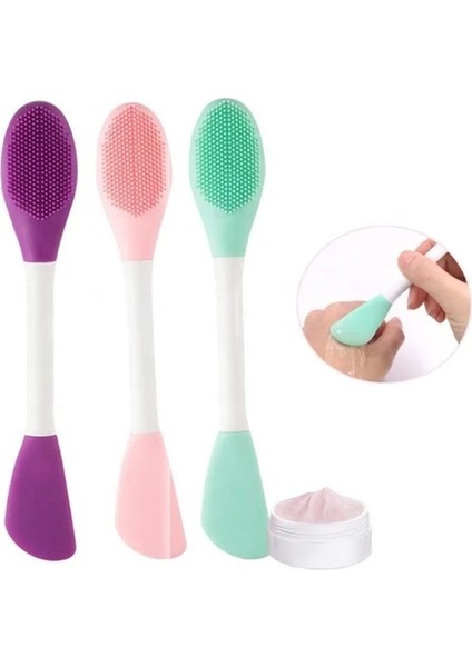 Bordo Silikon Yüz Maskesi Fırçası, Yumuşak Yüz Temizleme Scrubber, Dudak Exfoliator Cilt Bakımı Aplikatör Araçları (Yurt Dışından)