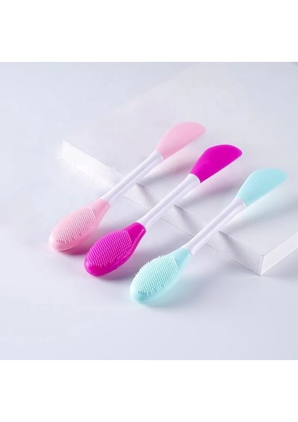 Bordo Silikon Yüz Maskesi Fırçası, Yumuşak Yüz Temizleme Scrubber, Dudak Exfoliator Cilt Bakımı Aplikatör Araçları (Yurt Dışından)