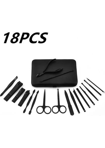 18 Adet Yeni 18 Adet Manikür Kesiciler Tırnak Makası Seti Ev Paslanmaz Çelik Kulak Kaşık Tırnak Makası Pedikür Tırnak Makası 2022 Aracı (Yurt Dışından) modelleri