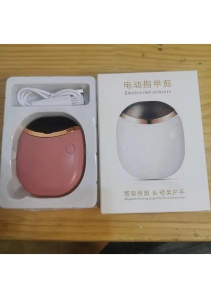 Pembe Elektrikli Otomatik Tırnak Makası Düzeltici Tırnak Kesici Makas Manikür Makinesi Bebek Yetişkin Tırnak Güvenli Bakım Aracı Şarj Edilebilir (Yurt Dışından)