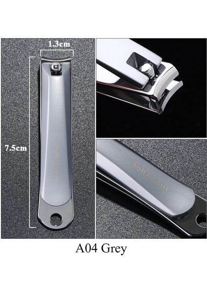 A04 Gri Paslanmaz Çelik Tırnak Makası Profesyonel Parmak Ayak Tırnak Kesici Keskin Giyotin Makas Manikür Pedikür Temiz Araçları GL1557 (Yurt Dışından)