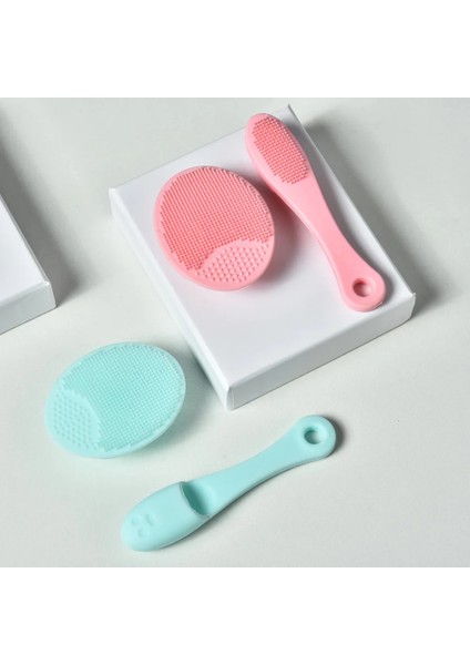 Pembe Bir Set Silikon Yüz Temizleme Fırçaları Yumuşak Saç Yüz Masajı Yıkama Yüz Fırçası Peeling Burun Temiz Siyah Nokta Kaldırma Fırçası (Yurt Dışından)