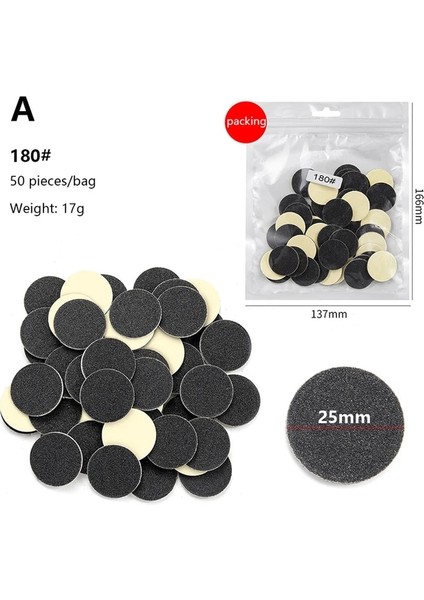A 50 Adet 25MM Çaplı Ayak Törpü Ayak Dosya Mandrel Ayak Zımpara Kağıdı Pedikür Cilalı Zımpara Halkası Pedikür Araçları (Yurt Dışından)