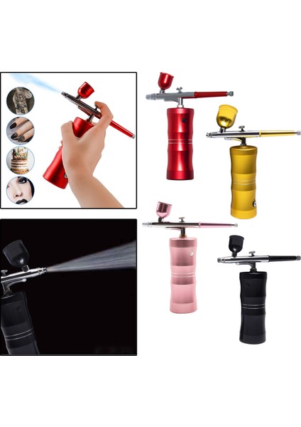 Kırmızı Mini Hava Kompresörü Kiti Püskürtme Tabancası Airbrush Nail Art Tasarım Manikür Dövme Zanaat Kek Tırnak Aracı Seti Airbrush Boyama Mürekkepleri (Yurt Dışından) modelleri
