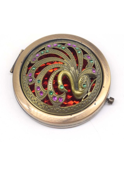 Gümüş Rastgele Renk Vintage Hediyeler El Aynaları Hollow Tavuskuşu Tarzı Cep Aynası Mini Taşınabilir Kompakt Aynalar Kız Çift Taraflı Katlanmış Makyaj Araçları (Yurt Dışından)
