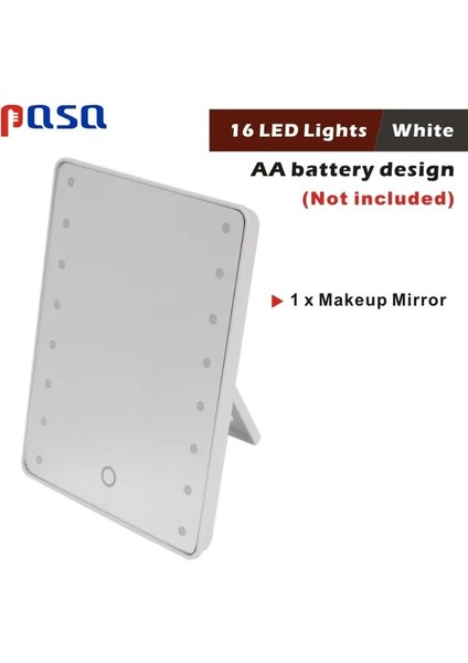 Aa 16 LED Beyaz LED Işıklı Makyaj Aynası Işık Lambası ile Taşınabilir Dokunmatik Ekran Kozmetik Ayna Güzellik Masaüstü Vanity Masa Standı Aynalar (Yurt Dışından)