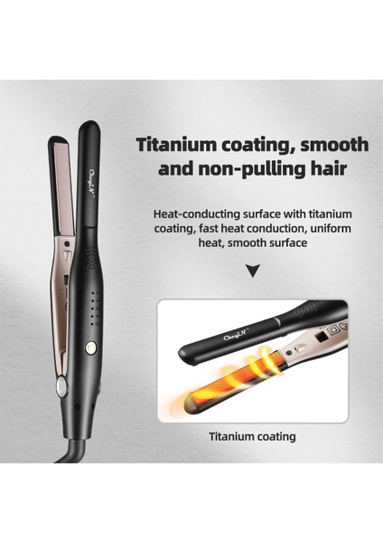 Au 13MM Profesyonel 2 In 1 Saç Düzleştirici Bigudi Negatif Iyon Seramik Düzleştirici Kısa Saç Kadın Erkek Ayarlanabilir Sıcaklık (Yurt Dışından) modelleri