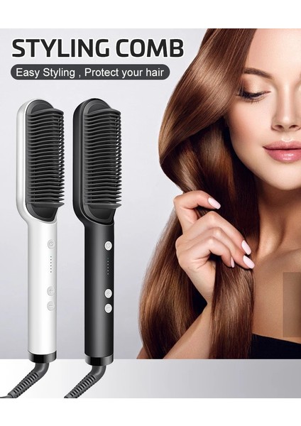 Siyah Bize Çok Fonksiyonlu Saç Düzleştirici Tarak Saç Fırçası Saç Bigudi Profesyonel Elektrikli Bukle Makinesi Saç Stili Düzleştirici Hızlı (Yurt Dışından) modelleri