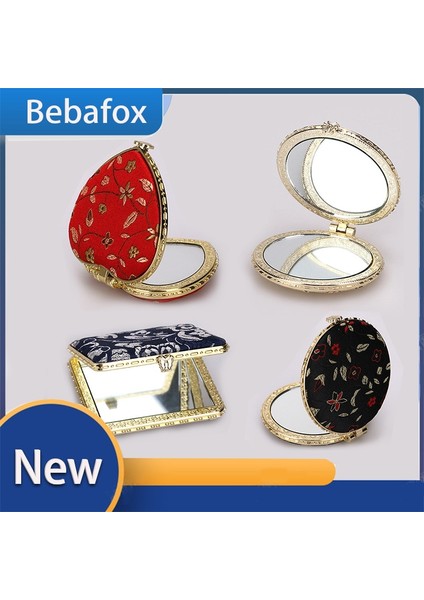 Yuvarlak Pembe Mini Iki Taraflı Katlanır Makyaj Aynası Kadın Vintage Baskılı Yuvarlak Makyaj Kompakt Cep Çiçek Hediye Için Taşınabilir Kozmetik Aynalar (Yurt Dışından)