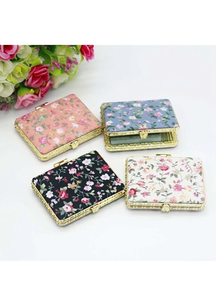Yuvarlak Pembe Mini Iki Taraflı Katlanır Makyaj Aynası Kadın Vintage Baskılı Yuvarlak Makyaj Kompakt Cep Çiçek Hediye Için Taşınabilir Kozmetik Aynalar (Yurt Dışından)
