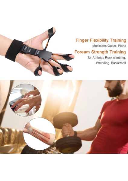 Siyah 1 Adet Silikon Gripster Kavrama Güçlendirici Parmak Ayırıcı Sedye Eğitmen Spor Salonu Fitness Eğitimi ve Egzersiz El Ayak Bakımı (Yurt Dışından)