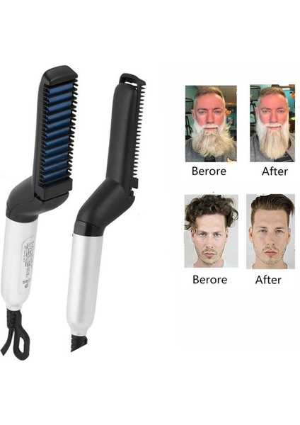 Tip 2 Ingıltere Escova Alisadora Erkekler Sakal Düzleştirici Saç Düzleştirme Fırçası Elektrikli Hızlı Isıtma Düzleştirici Tarak Saç Şekillendirici Araçları (Yurt Dışından)