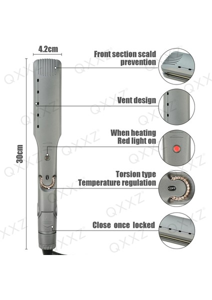 Siyah Ab Qxxz 2023 Yenı Profesyonel Demir Buharlı Düzleştirici Rulo Rotasyon Sıcaklık Ayarı Hızlı Isıtma Saç Şekillendirici Aracı (Yurt Dışından)