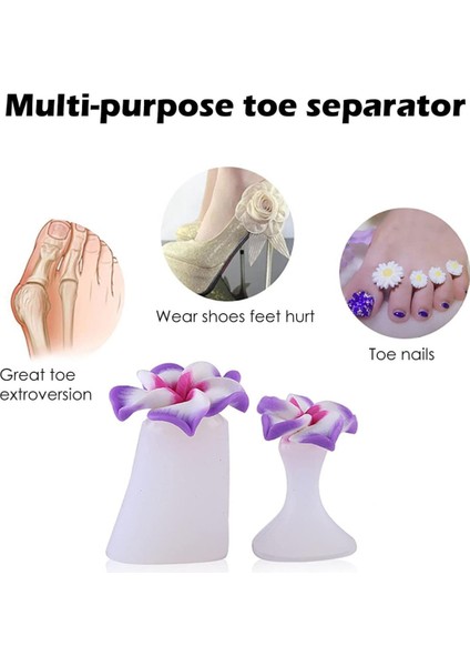 Pedikür Için 2 Ayak Ayırıcılar Elmas Çiçek Inci Şekli Nail Art Hizalama Düzeltici Yıkanabilir Ayak Bölücü Spacer Manikür (Yurt Dışından)