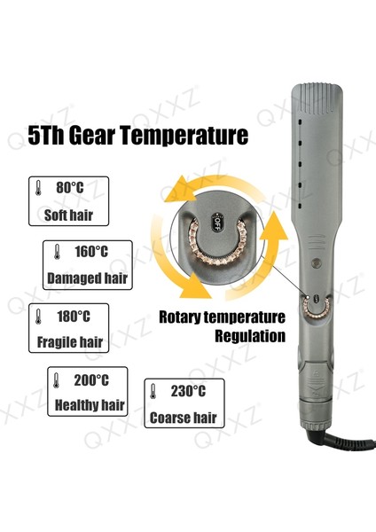 Siyah Ingiltere Qxxz 2023 Yenı Profesyonel Demir Buharlı Düzleştirici Rulo Rotasyon Sıcaklık Ayarı Hızlı Isıtma Saç Şekillendirici Aracı (Yurt Dışından) indirimleri