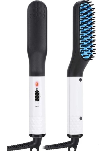Sakal Düzleştirici Ingiltere Kablosuz Erkekler Hızlı Sakal Düzleştirici Saç Stili Tarak LCD Çok Fonksiyonlu Akülü USB Şarjlı Saç Düzleştirme Fırçası (Yurt Dışından)