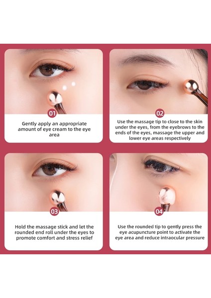 Gül Altın Uzun Brainbow Masaj Sopa Göz Kremi Uygulama Topu Özü Giriş Gözler Kaldırma Metal Kazma Çubuğu Göz Bakım Cihazları (Yurt Dışından) modelleri