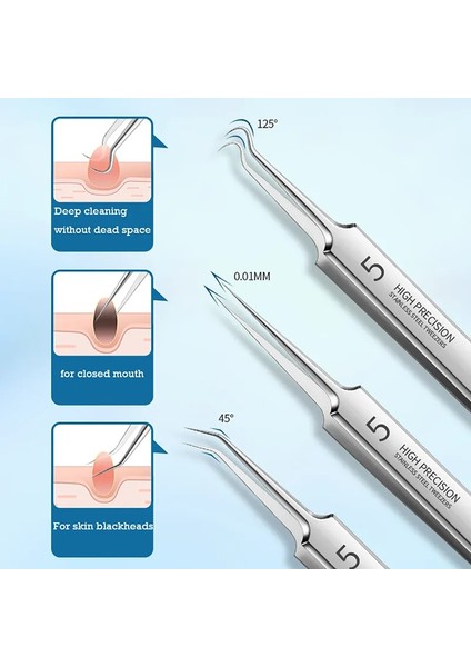 4 Adet Alman Ultra-Ince No. 5 Hücre Sivilce Siyah Nokta Klip Cımbız Güzellik Yüz Sağlık Salonu Özel Siyah Nokta Çıkarıcı Akne Iğne Aracı (Yurt Dışından)