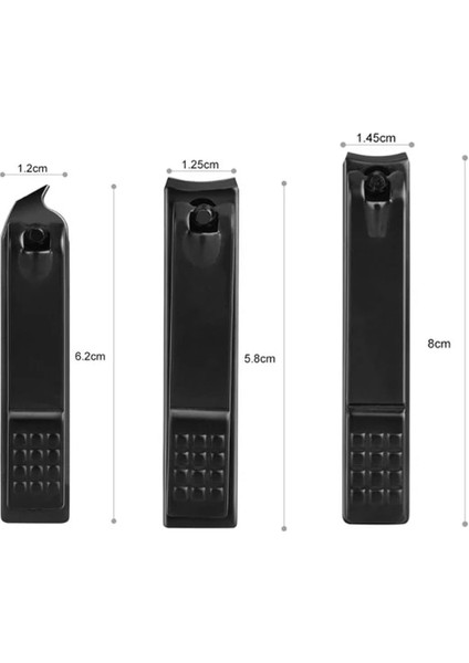 3 Adet Set 1 Adet Siyah Tırnak Makası Paslanmaz Çelik Tırnak Kesici Kalın Makas Pense Ayak Tırnağı Tırnak Profesyonel Manikür Giyotin Nailart (Yurt Dışından)