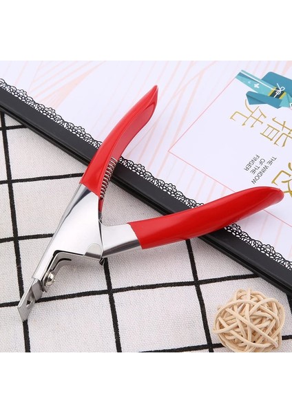 Kırmızı Sahte Tırnak Kesici Tipi U Kelime Yanlış Ipuçları Profesyonel Tırnak Makası Düz Kenar Kesiciler Manikür Pensesi Giyotin Tırnak Kapsülü (Yurt Dışından) fırsatları