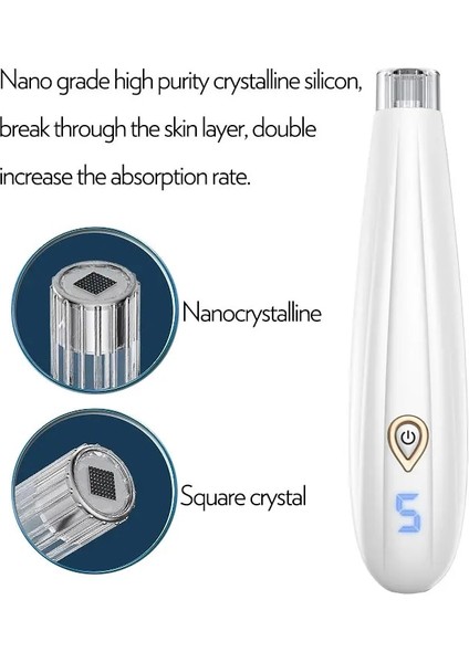 5 Adet 4dsilicon Küçük Kişisel Kullanım H2 Hidrapen Mezoterapi Tabancası Derma Nano Mikroiğne Taşınabilir Akıllı Enjektör Kalem Yüz Bakımı Cilt Gençleştirme (Yurt Dışından)