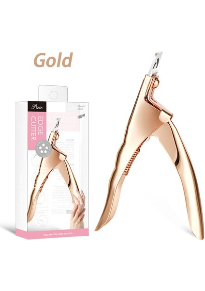 Altın Sahte Tırnak Kesici Tipi U Kelime Yanlış Ipuçları Profesyonel Tırnak Makası Düz Kenar Kesiciler Manikür Pense Giyotin Tırnak Kapsülü (Yurt Dışından)
