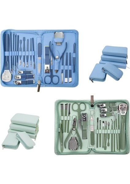 12PCS-MAVI 7/10/12/16/22/35 Adet Manikür Seti Tırnak Makası Kesici Bakım Pedikür Ölü Cilt Pense Araçları Durumda Yeşil (Yurt Dışından) fırsatları