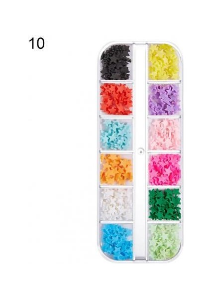 10 Tırnak Tıknazları Yapışması Kolay 12 Izgara Noel Tırnak Sanatı Payetler Tırnak Pırıltıları Dekoratif (Yurt Dışından)